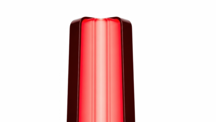 Vibrant glowing red light column in a dark void creating an intense energy beam