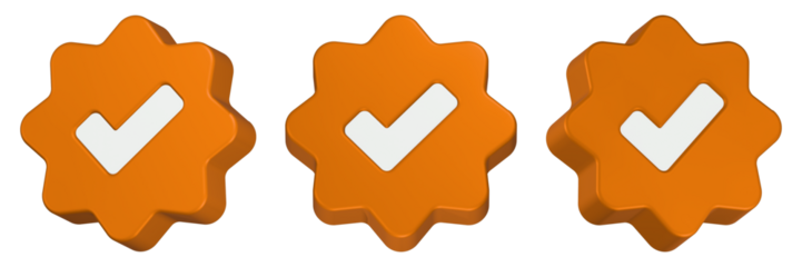 check mark 3d rendering icon gold button