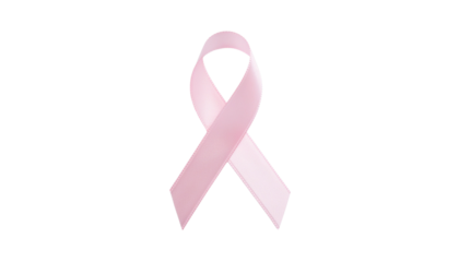 Breast Cancer Awareness Ribbon Waving, Symbolic Pink Ribbon for Awareness Month, Isolated on Transparent Background