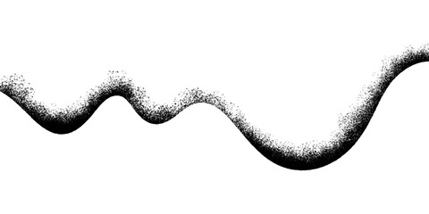 Minimal abstract curved line with grunge dust texture in black on white background. © Doa Bunda