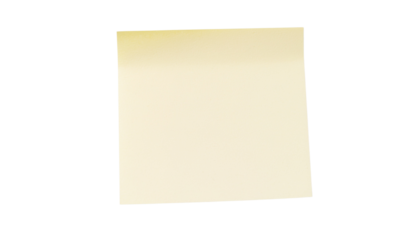 Sticky Note Reminder with Yellow Post-It Sheets, Paper Notes Isolated on Transparent Background