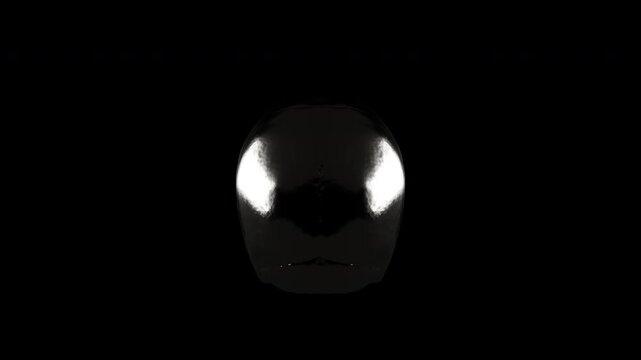 Futuristic Chrome Metal Silver Skull Rotating Loop