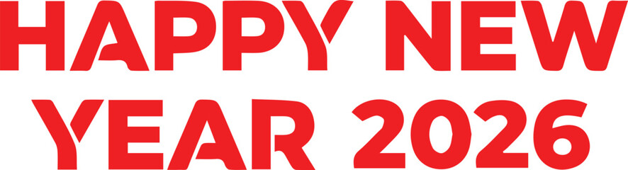 Happy New Year red color vector