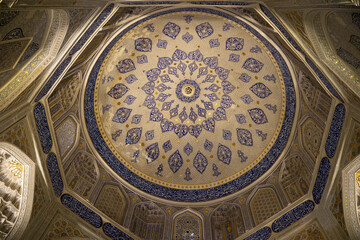 Chah-e-Zindeh, or Shah-i-Zinda necropolis, Samarkand, Uzbekistan. Shirin Berka Oka mausoleum