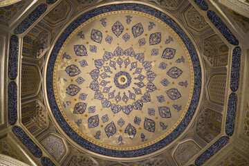 Chah-e-Zindeh, or Shah-i-Zinda necropolis, Samarkand, Uzbekistan. Shirin Berka Oka mausoleum