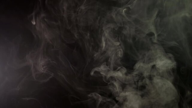 Dark Fog Smoke Background with Soft Swirls and Copy Space 
