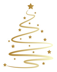 golden spiral christmas tree with glowing stars creating an elegant festive holiday decoration 