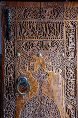 Mosque door, Pahlavan Mahmud mausoleum, Khiva, Uzbekistan.