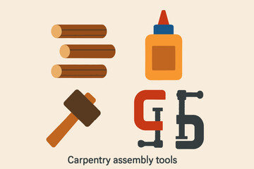 Carpentry assembly tools for woodworking projects and construction