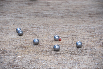 Petanque playing in Juan les Pins, France