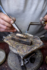Craftsman at work in Samarkand, Uzbekistan
