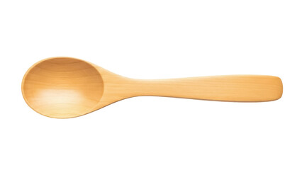 Isolated light wooden cooking spoon utensil for stirring ingredients while preparing food