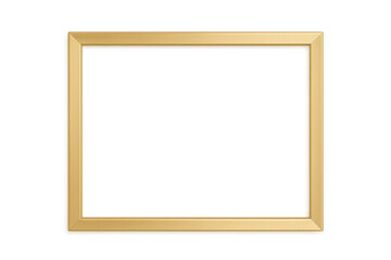 Obraz premium Golden empty frame with transparent background, square border design element, realistic shadow effect