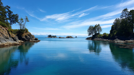 Calm close-up of calm sea water waves with palm trees. Beautiful panorama, tropical island beach landscape exotic shore coast. Summer vacation, holiday amazing nature. Sea background