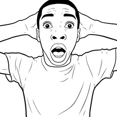 Man with shocked facial expression and pose meme