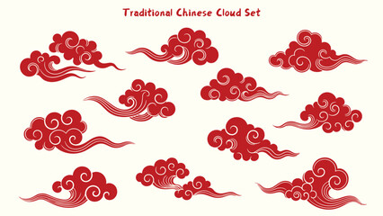 traditional cloud set chinese china japanese korean asian traditional illustrations calligraphy decorations element vector design for background and wallpaper 8