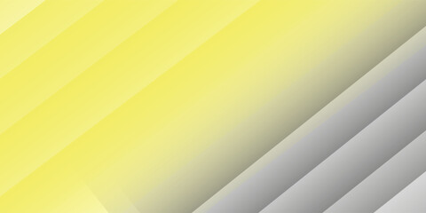 White and yellow modern abstract wide banner with geometric shapes. Yellow and white abstract background. Vector illustration