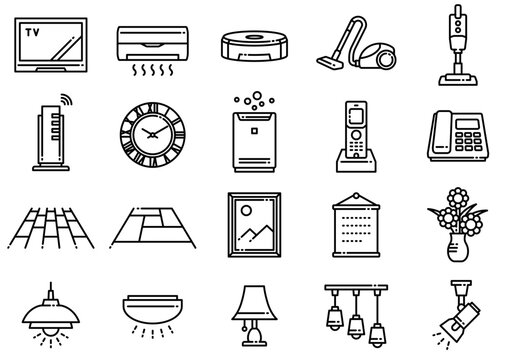 リビングアイコン01　Living Room Icons