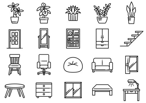 リビングアイコン04　Living Room Icons