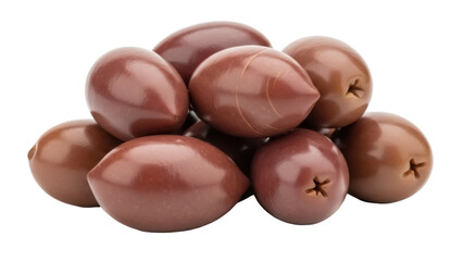 Isolated pile of stuffed green olives with a pimento filling, a common appetizer snack