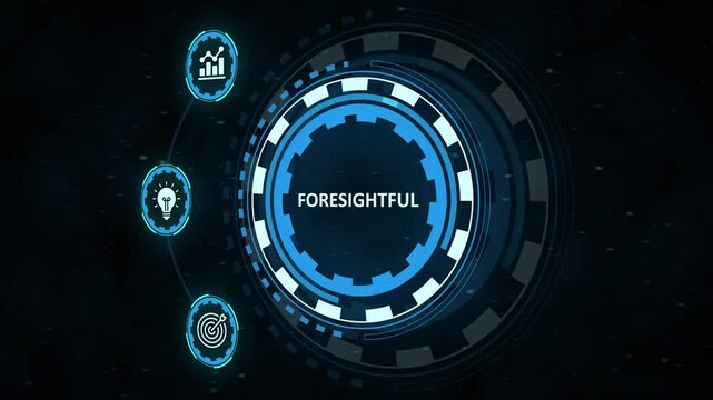 Futuristic hud element with foresight concept on dark background. Business, Technology, Internet and network concept.