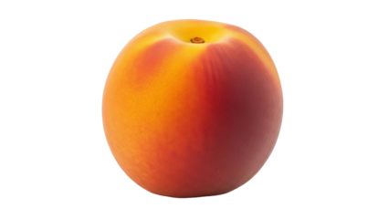 Isolated juicy peach fruit with smooth skin, summer harvest, vegetarian nutrition