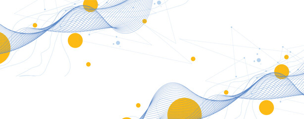 abstract digital art dynamic curves line. Modern science or technology art elements. composition with wireframe art elements Vector design