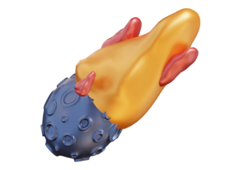 Vibrant rocket blasting off into space with fiery flames