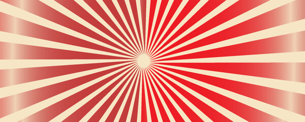 Circus background and spiral retro rays vector pattern. Vintage poster of red white sun or star burst radial lines with grunge texture, circus, carnival, summer fair or chapiteau backdrop,eps.10