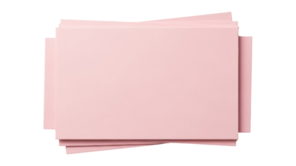 Isolated pile of pastel pink paper sheets, stationery, message notes and announcements