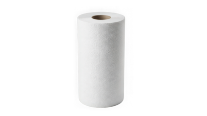 Roll of white paper towel or tissue paper isolated on transparent background