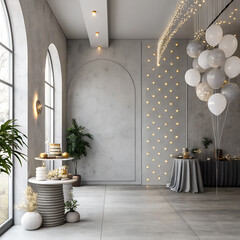 Modern Celebration Background with Matte Grey Palette 