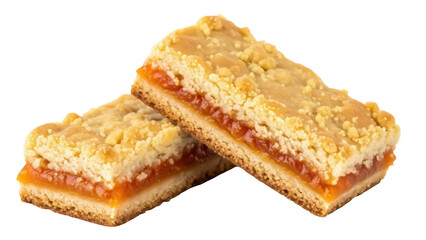 Isolated Apricot Crumble Bar Pastry Treats for Dessert or Sweet Snack for Breakfasts