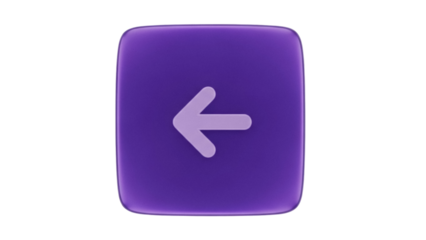 Isolated back direction button with an arrow symbol for website or application design