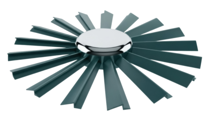 Isolated decorative metal fixture resembling sunburst, starburst for wall or ceiling art design