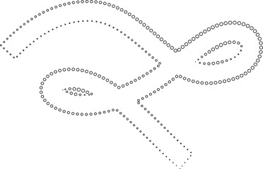 Curved dotted line playful. Element for fun