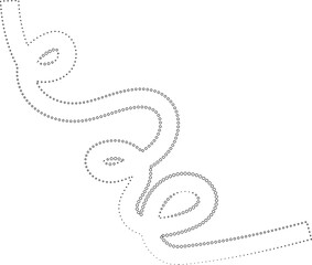 Curved dotted line playful. Element for fun