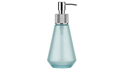 Isolated Liquid Soap Dispenser in Pale Green Glass with Silver Pump, Modern Home Decor