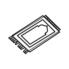 Simple line drawing of a condom packet