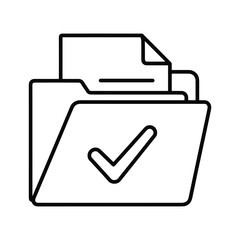 Folder with checkmark icon indicating approval