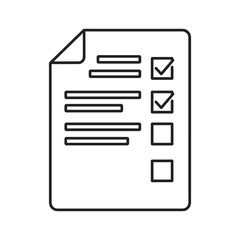 Checklist document with checked boxes