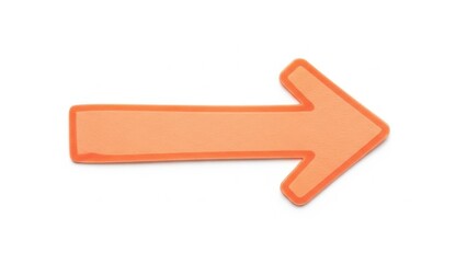 Bright Orange Right Arrow Symbol for Direction and Navigation.
