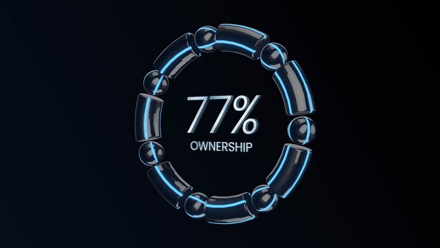 3D Glass Percentage Ring Infographic