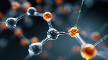 Abstract molecular structure glowing science background