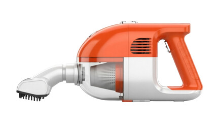 Isolated Modern cordless handheld vacuum cleaner for home and vehicle use. Housekeeping device