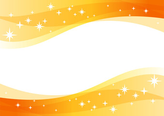 オレンジのグラデーション背景に輝く星のフレーム
