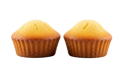 Isolated Muffin Pair Ready to Eat as Breakfast or Dessert Treat with No Background