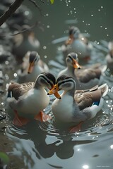 Ducks in the water