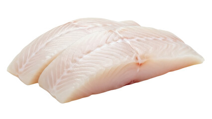 Isolated fillet of cod fish raw uncooked portion for cooking healthy dinner seafood meal