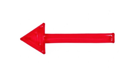 Red Left Arrow Symbol on Clean White Background Illustration.